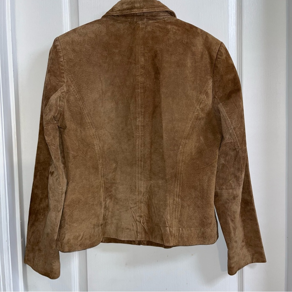 Brown Suede Women's Structured Jacket - image 2